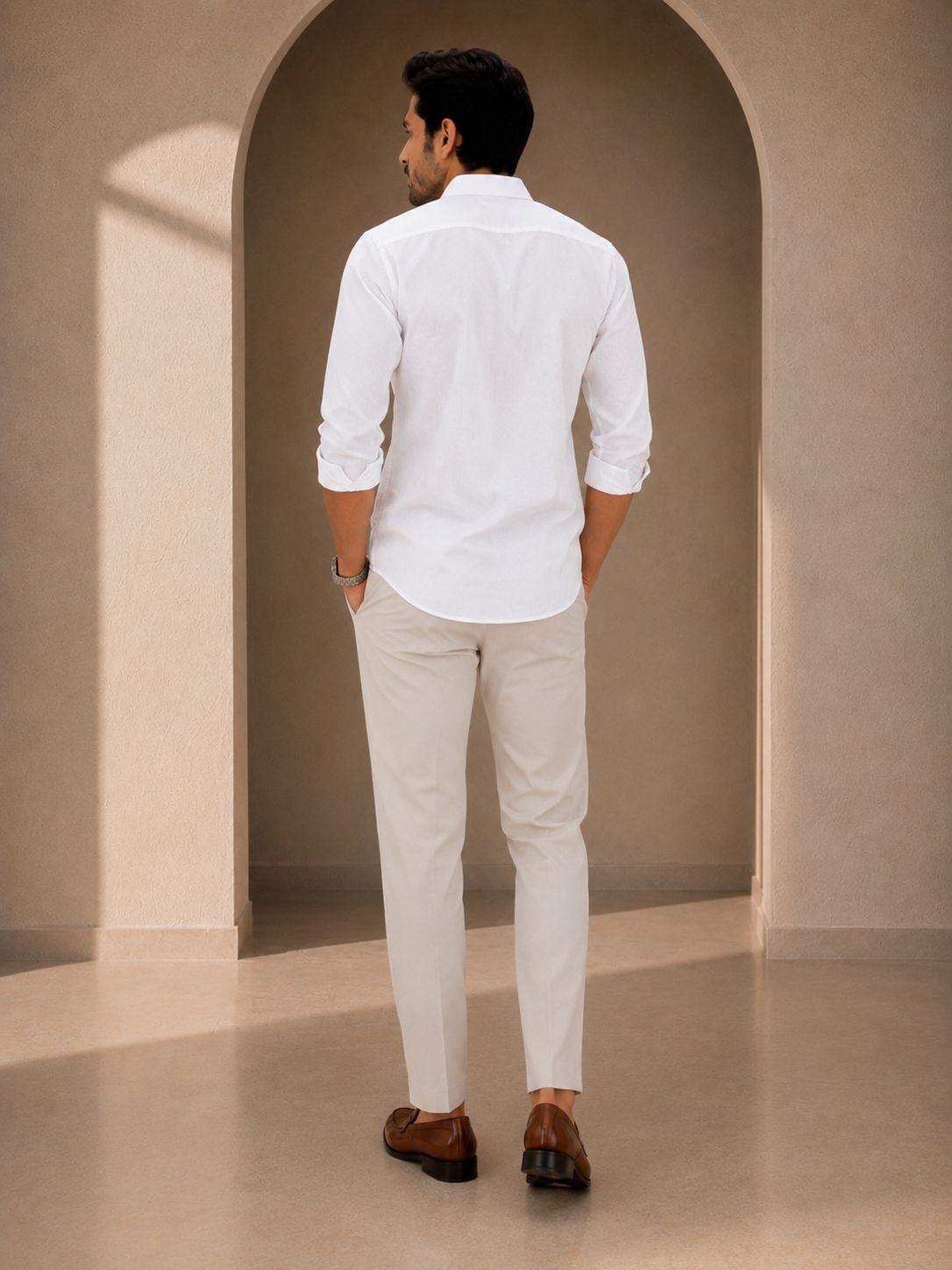 White linen shirt for men