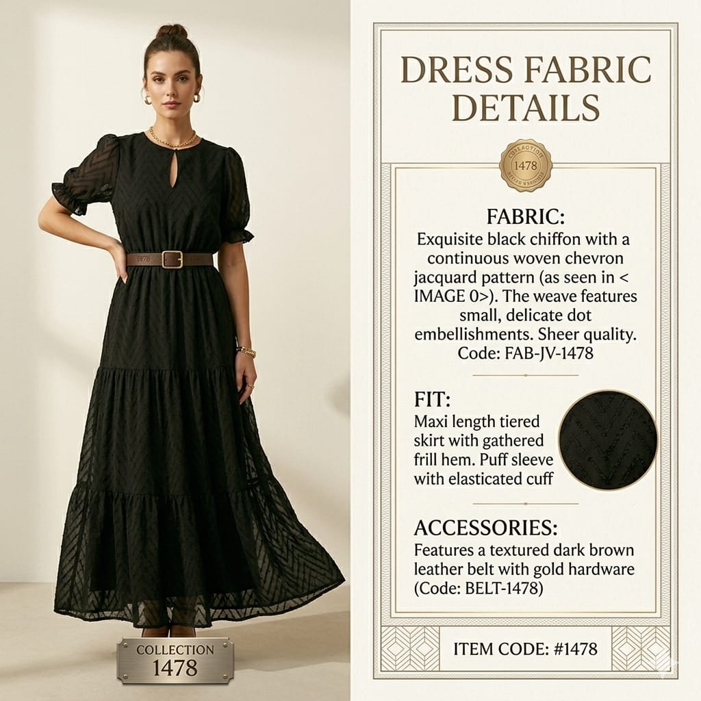Classic Black Chiffon Tiered Maxi Dress – Short Puff Sleeve Boho Chic Gown