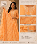 Premium Peach Embroidered Pure Cotton Suit Set with Printed Dupatta